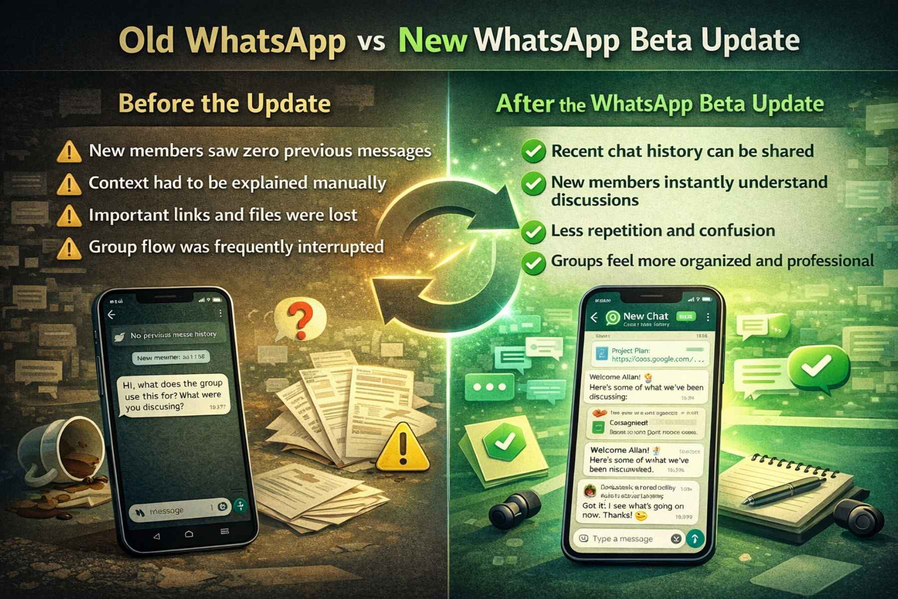 Detailed Comparison: Old WhatsApp vs New WhatsApp Beta Update