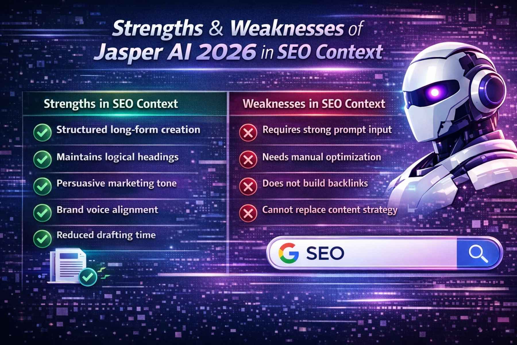 Strengths in SEO Context & Weaknesses in SEO Context