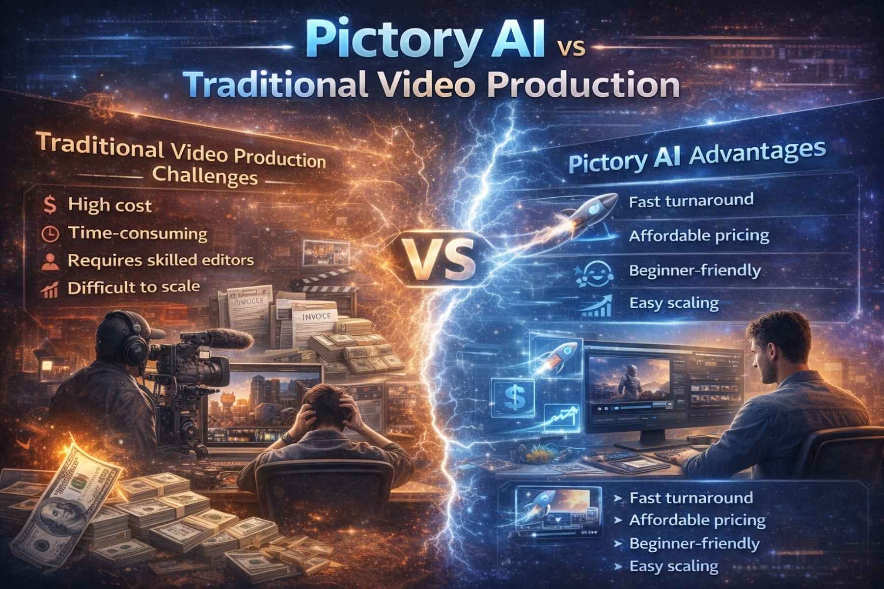 Pictory AI vs Traditional Video Production