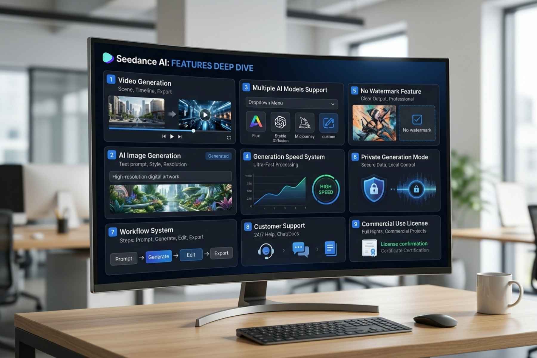 Features Deep Dive (Video, Image, AI Models & Workflow)