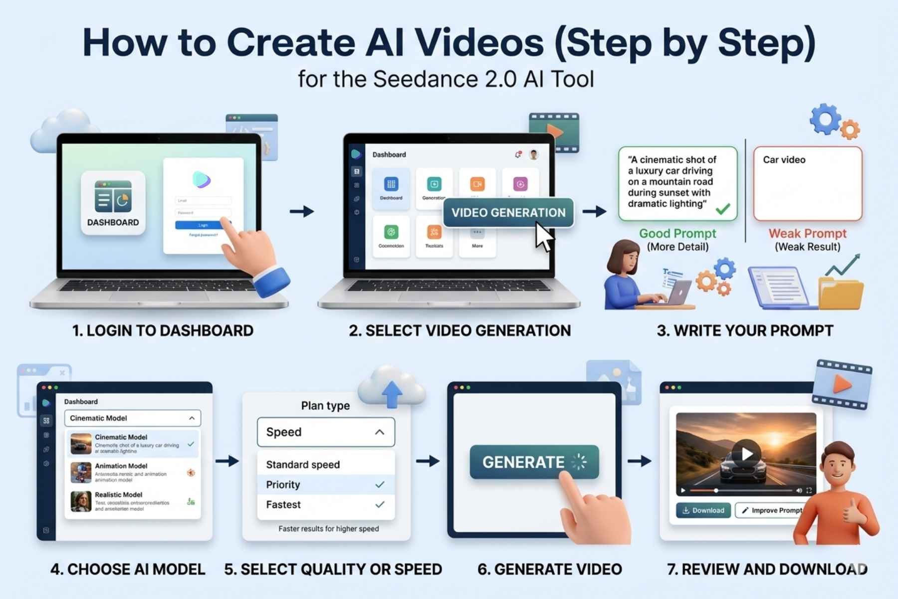 2. How to Create AI Videos (Step by Step)