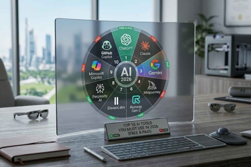 Top 10 AI Tools You Must Use in 2026 (Free & Paid)
