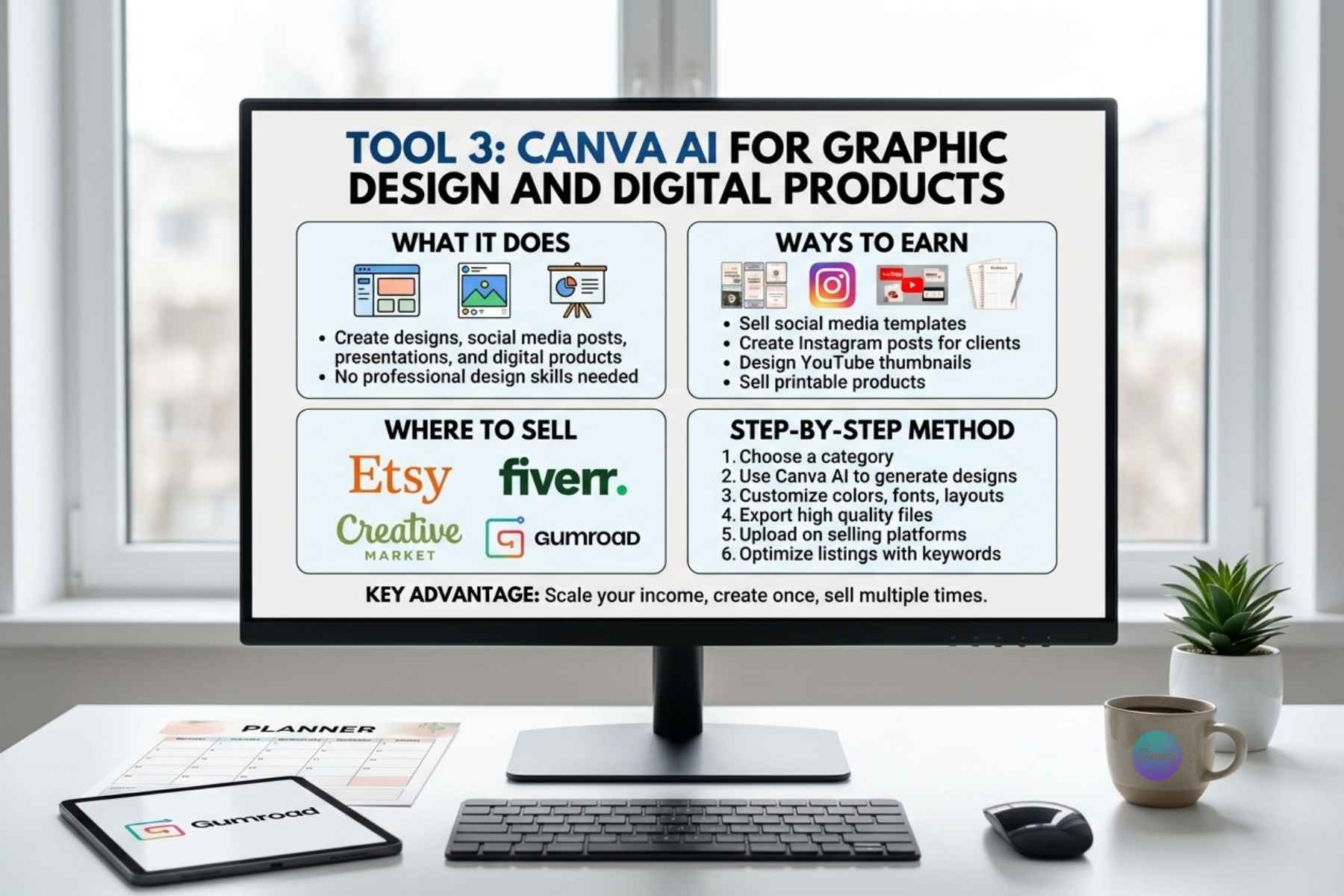 Tool 3: Canva AI for Graphic Design and Digital Products