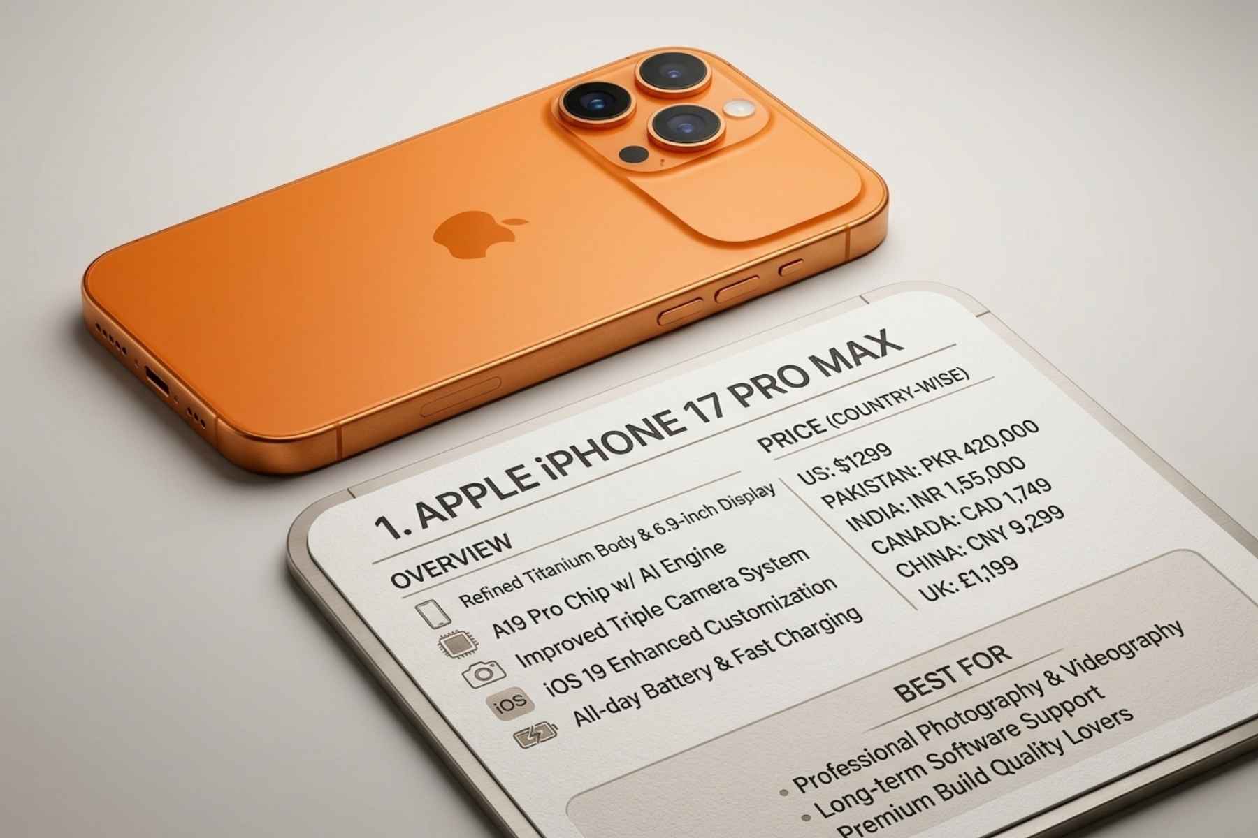 1. Apple iPhone 17 Pro Max