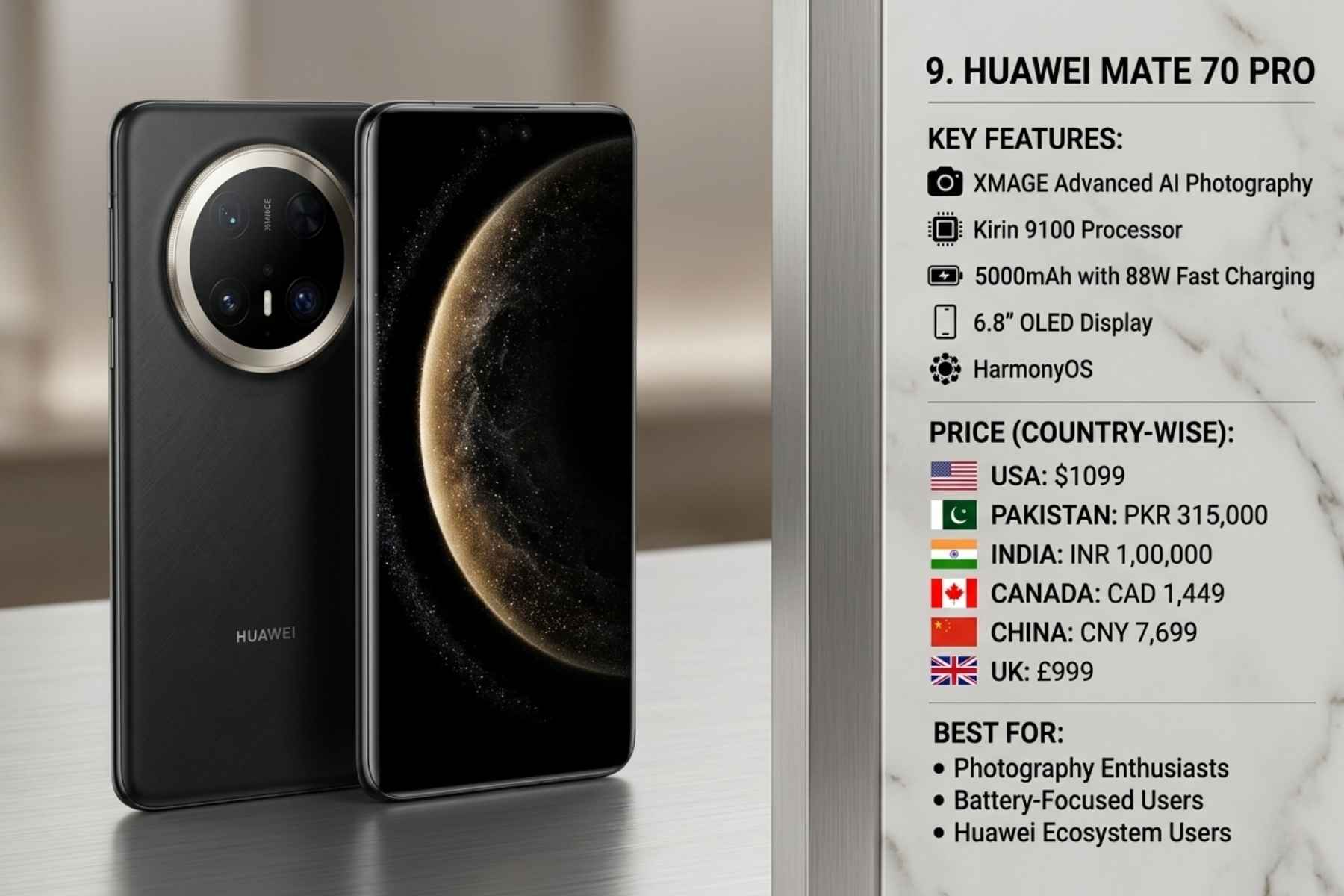 9. Huawei Mate 70 Pro