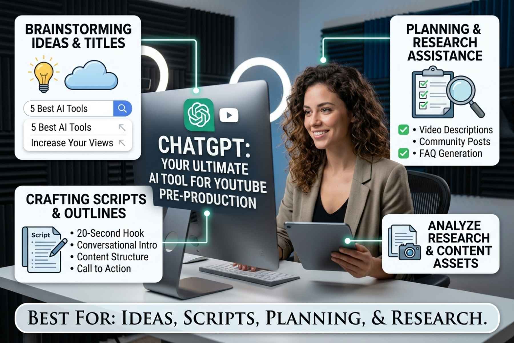 1. ChatGPT: Best AI Tool for YouTube Ideas and Scripts