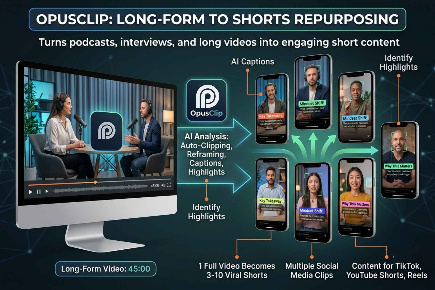 6. OpusClip: Best for Turning Long Videos Into Shorts
