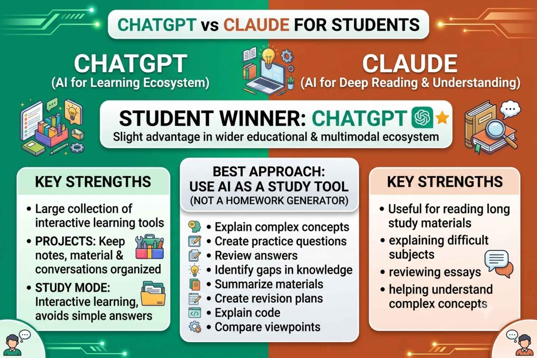 ChatGPT vs Claude for Students
