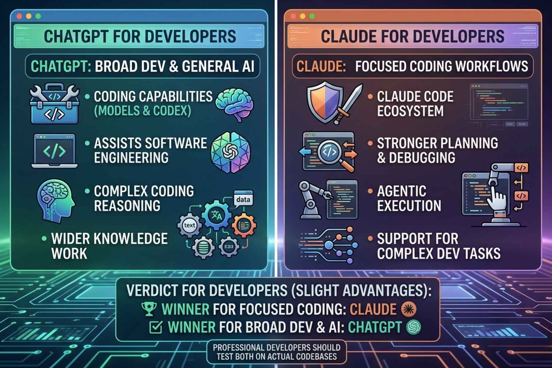 ChatGPT vs Claude for Developers